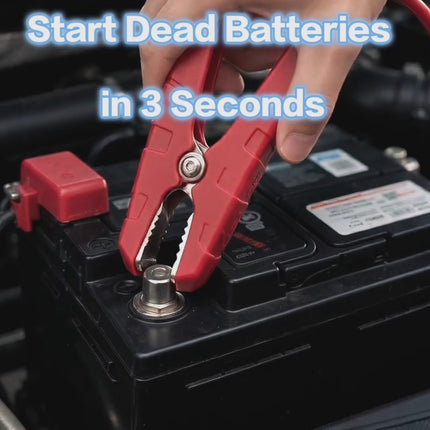 Safemate jump starter start dead battery in 3 seconds, power bank, charging devices, and tire inflation, led-flashlight
